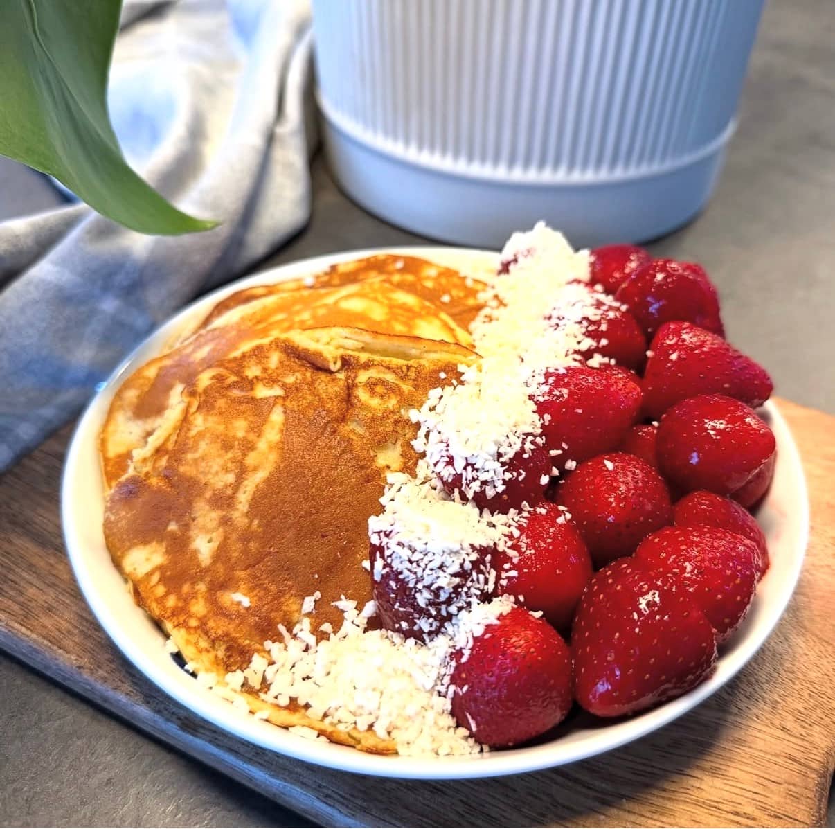 Proteinrika banan- och vaniljplättar kasein vaniljdrömmar