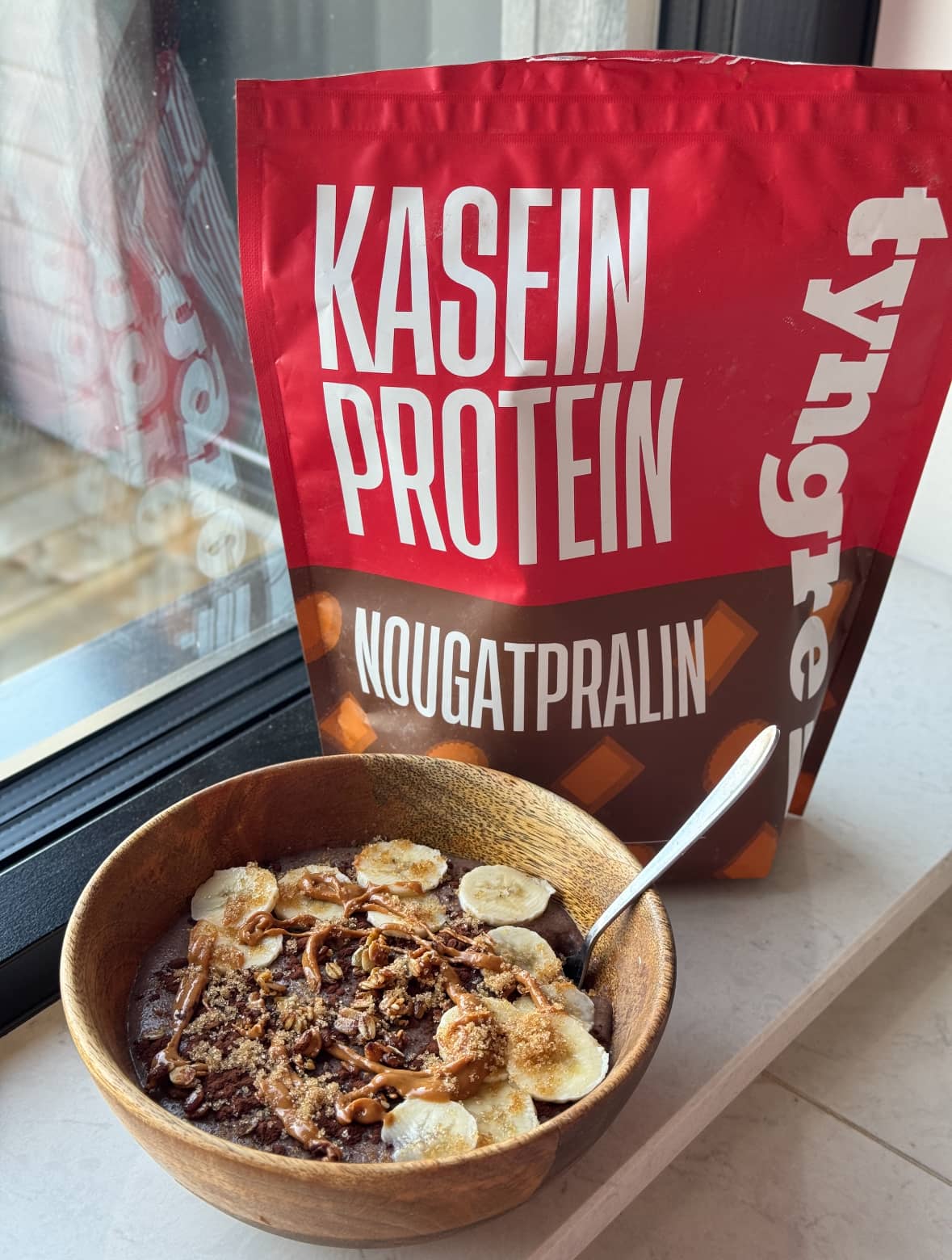 Proteinrik mannagrynsgröt med nougat 