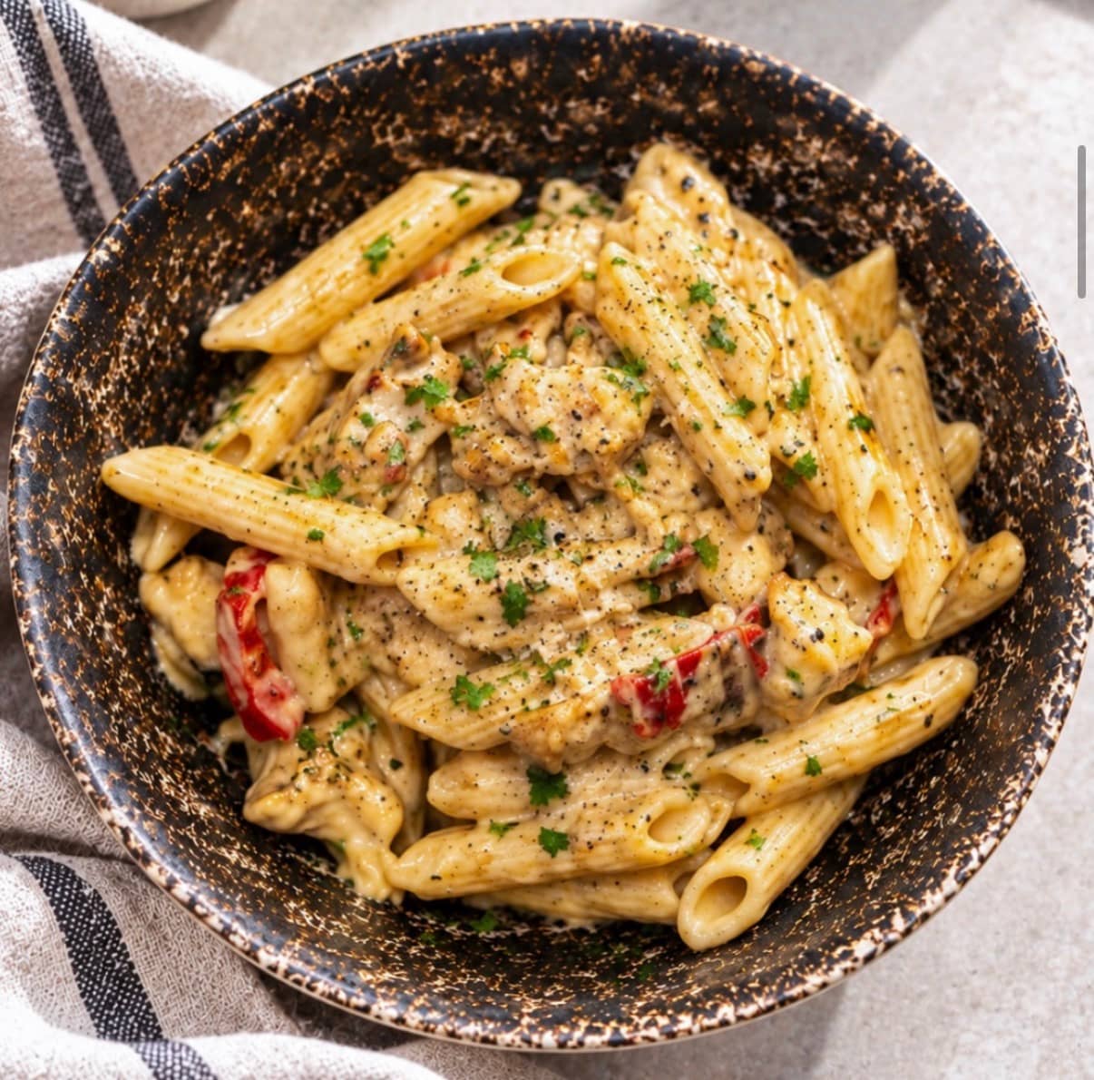 Proteinrik och krämig kycklingpasta