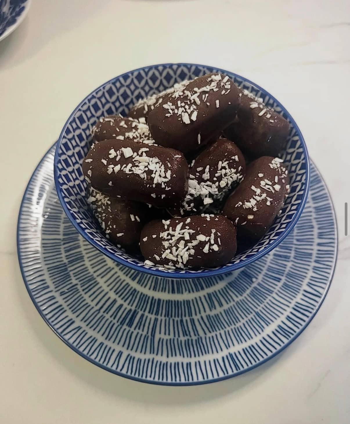Proteinrika Bounty bars med vanilj & kokos vassle vaniljdrömmar