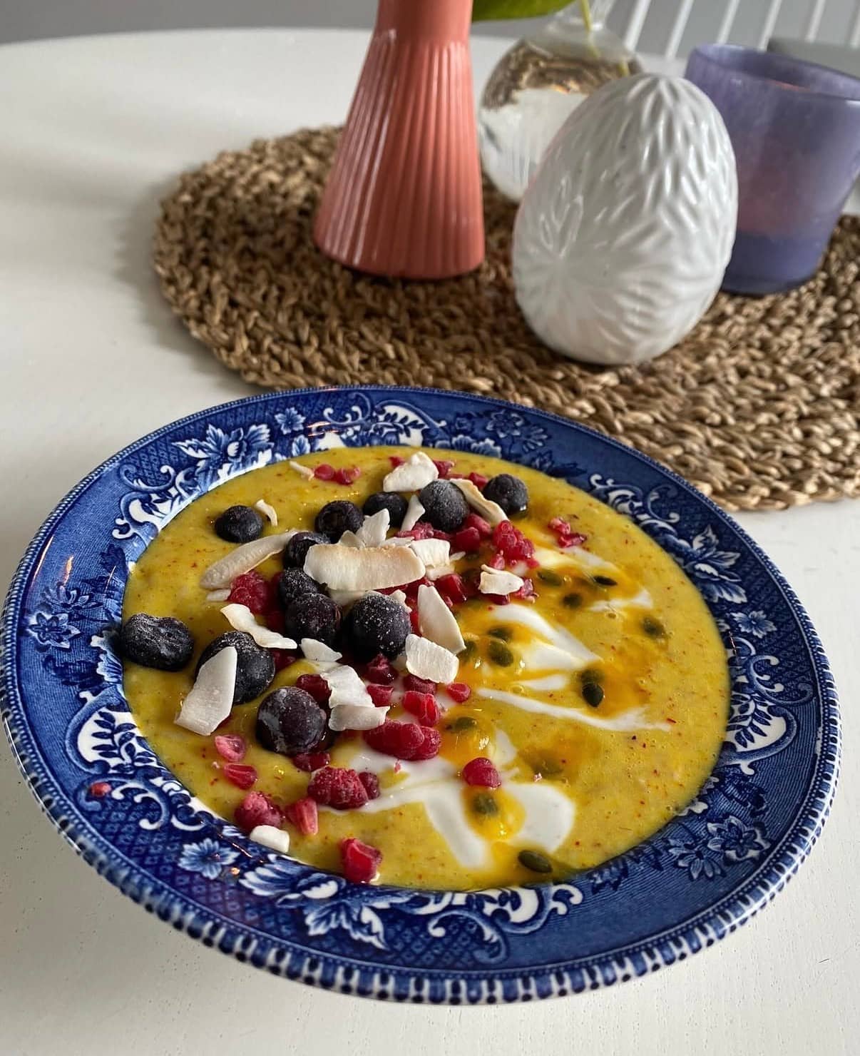 Proteinrik vanilj- och saffransgröt vassle vaniljdrömmar