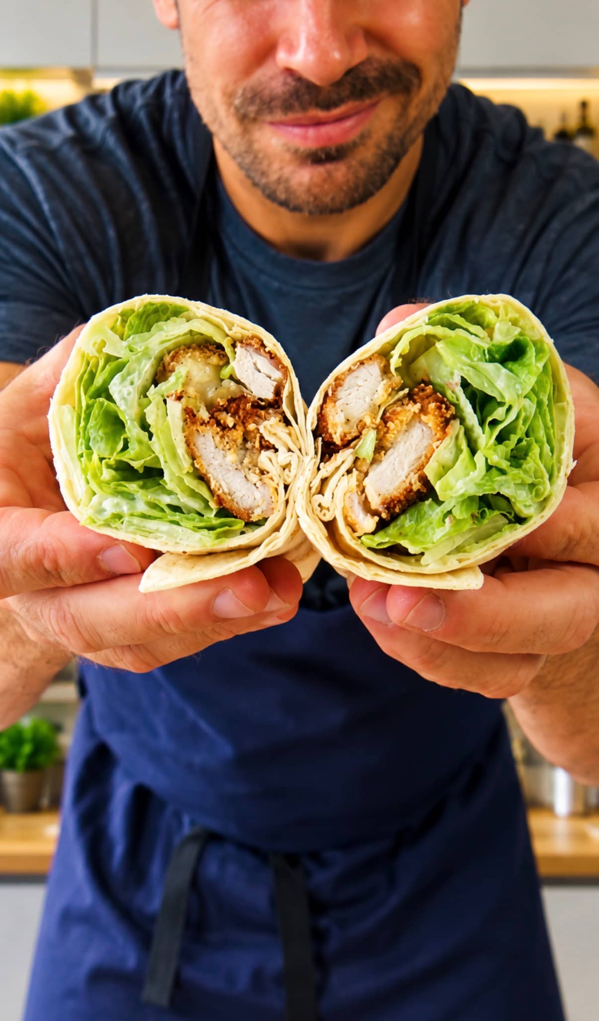 Proteinrik caesarkyckling-burrito