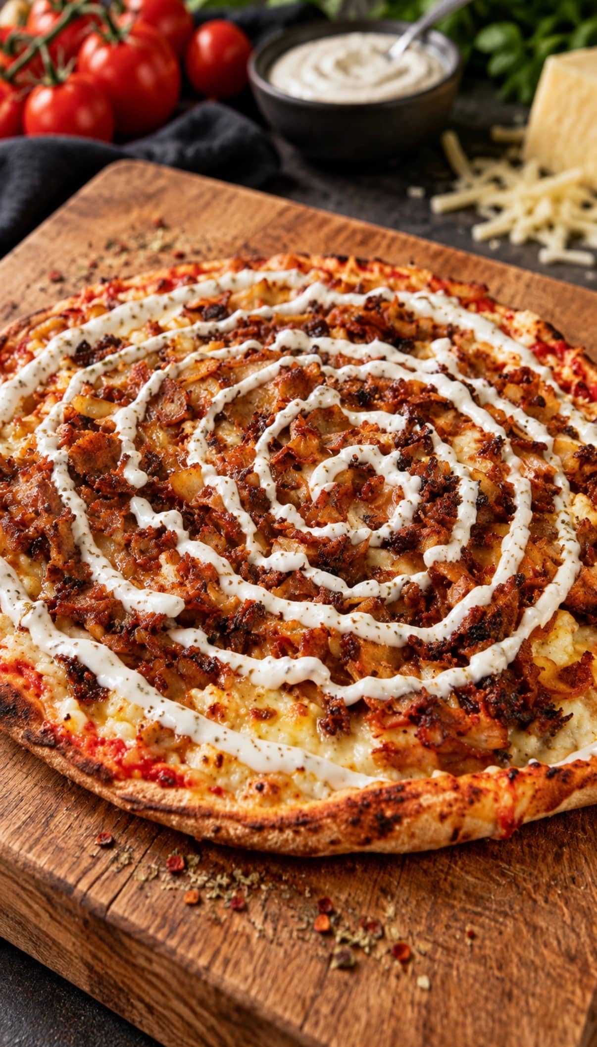 Proteinpizza på libabröd med kycklingkebab