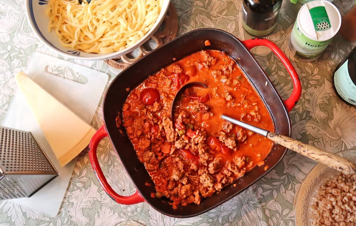 Proteinrik kyckling bolognese
