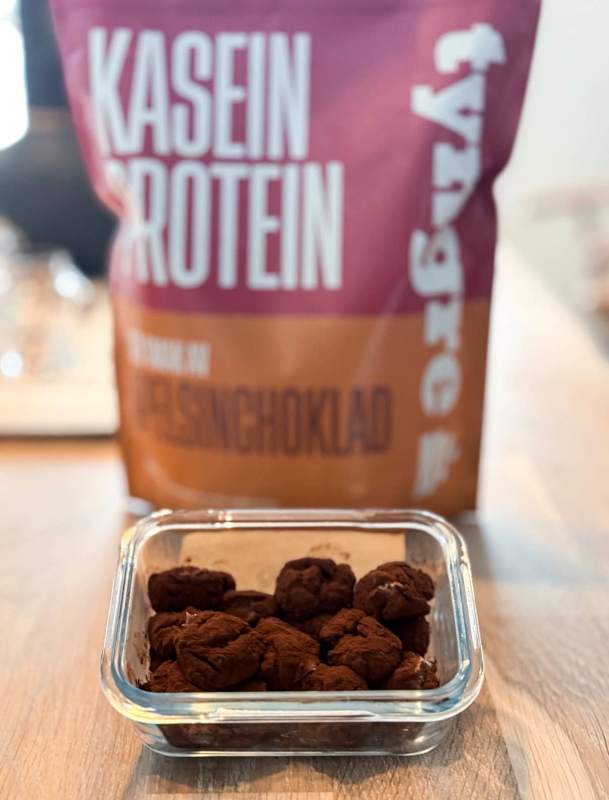 Proteinrika chokladtryfflar med smak av apelsinchoklad kasein apelsinchokald
