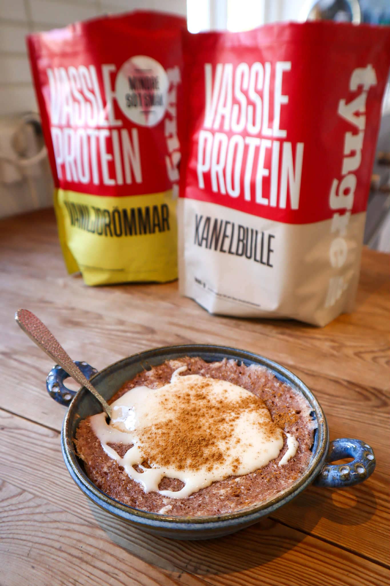 Proteinrik kanelbullegröt direkt i mikron vassle kanelbulle