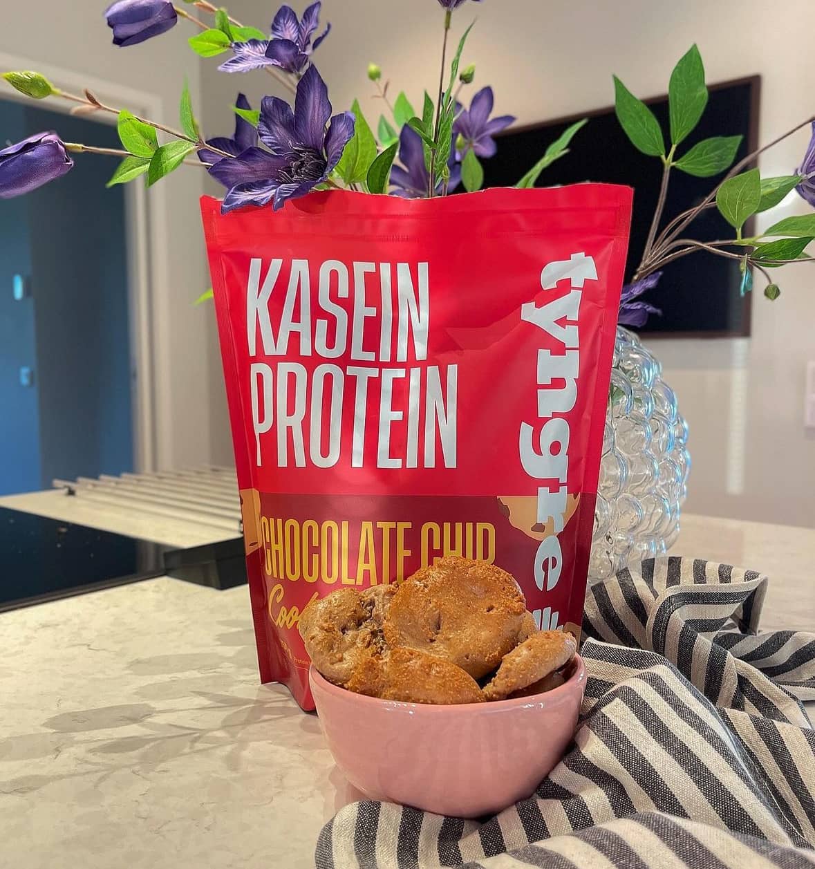 Proteinrika och mjuka chocolate chip cookies 