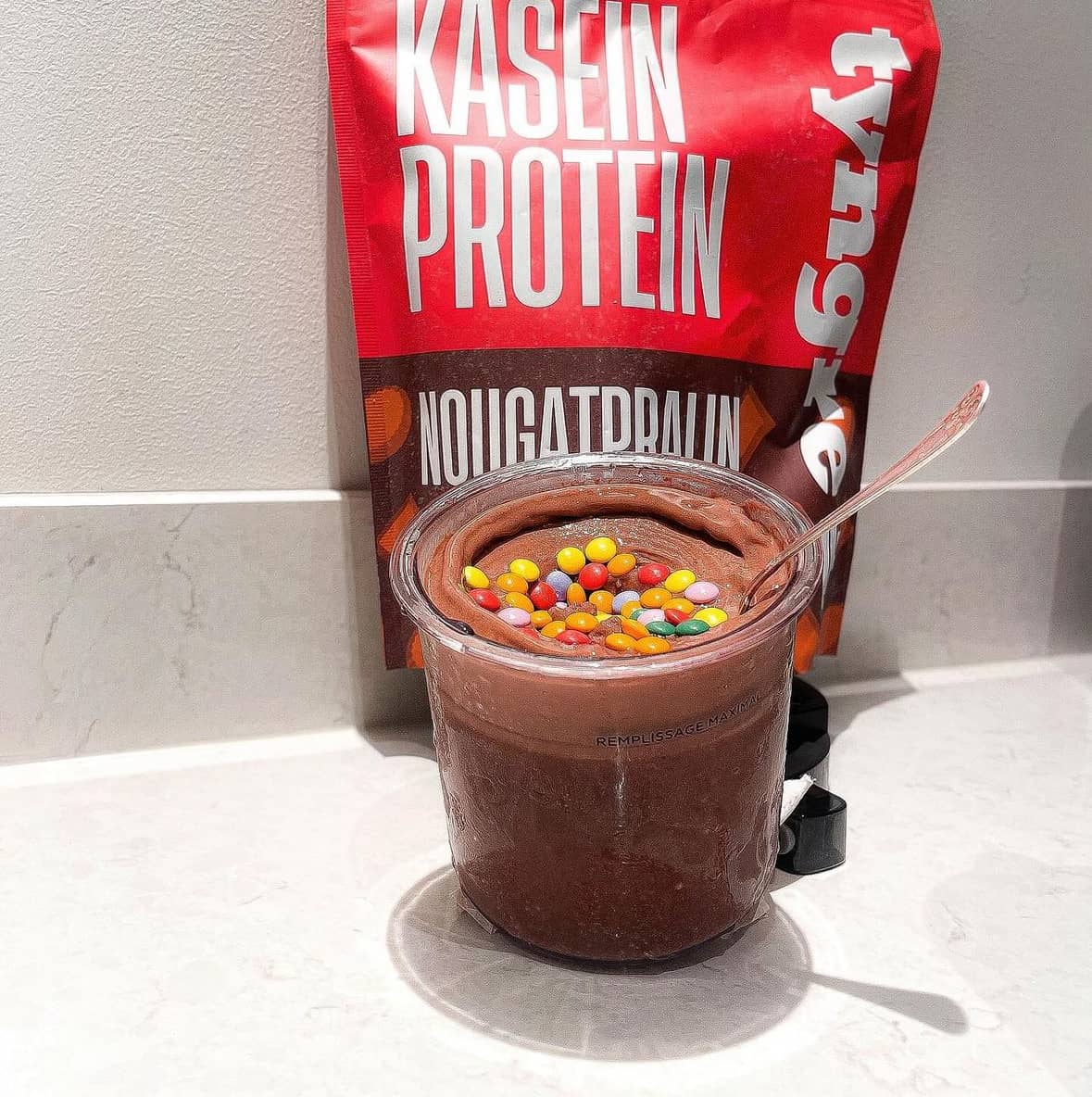 Proteinrik choklad- och nougatglass