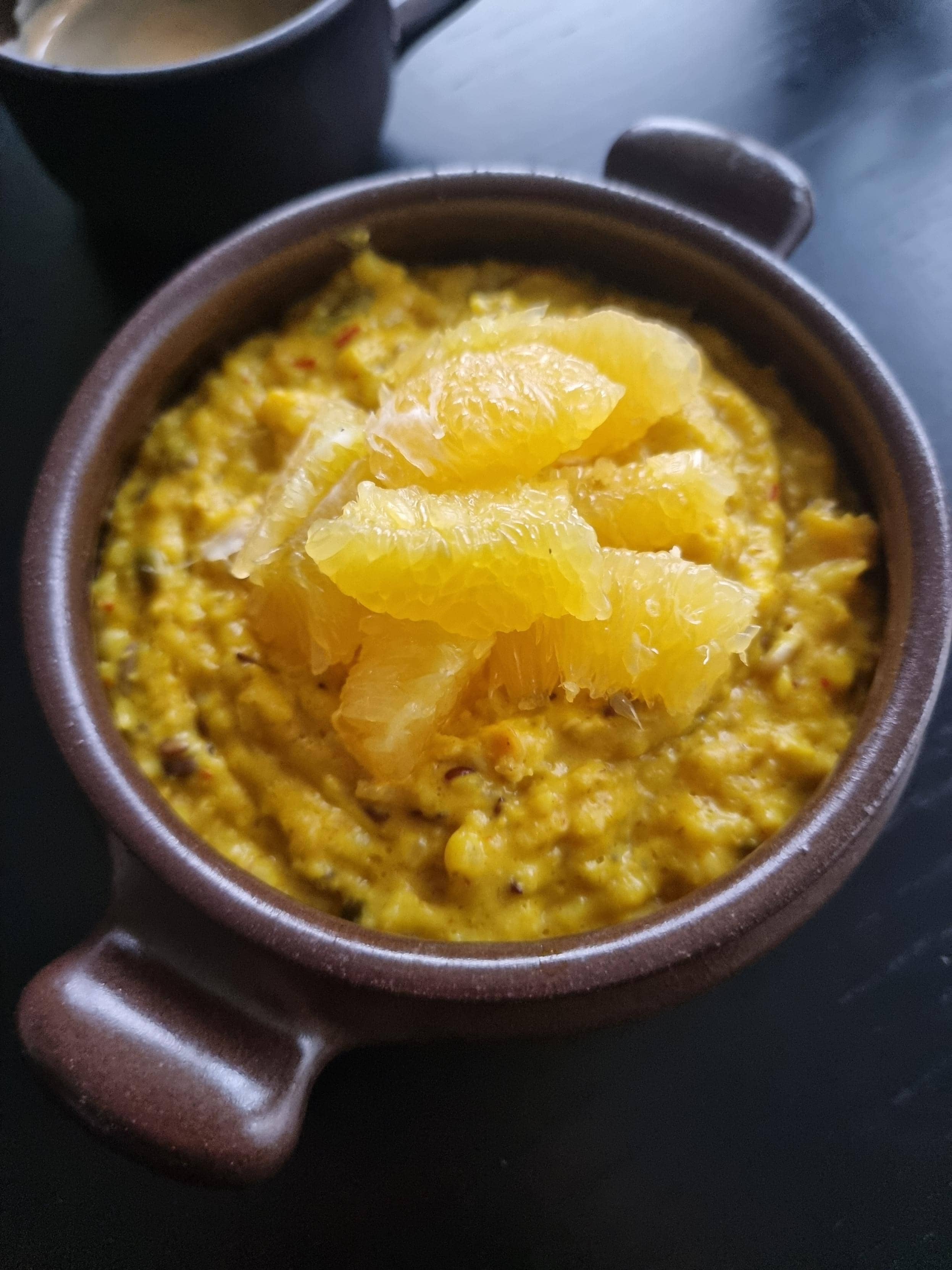 Saffransgröt med protein och blomkål risgrynsgröt saffran 