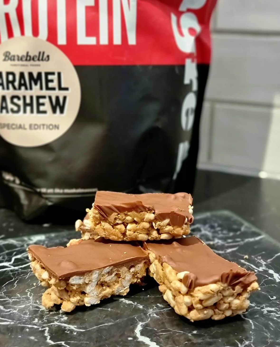 Proteinrika rice krispies bars 