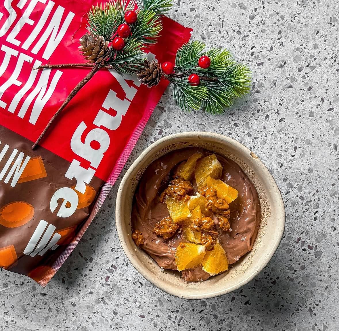 Proteinrik och julig overnight oats