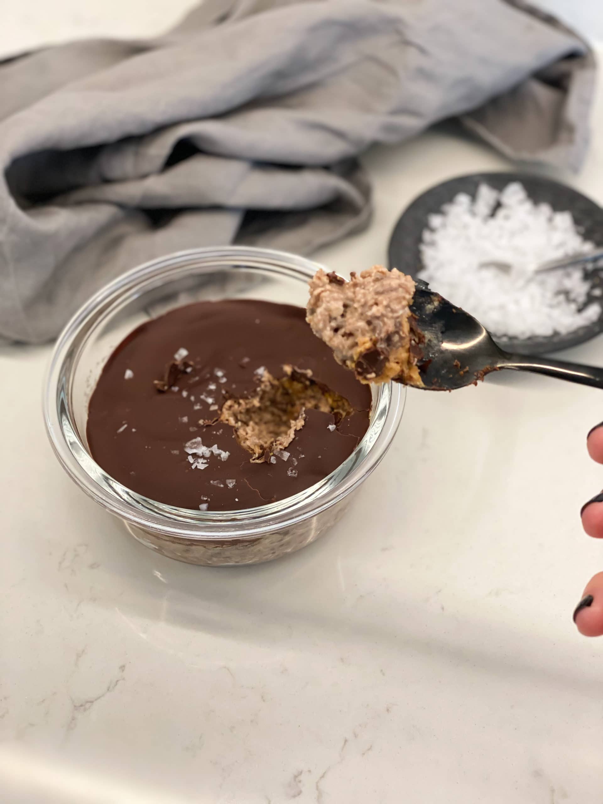 Overnight oats med choklad och havssalt