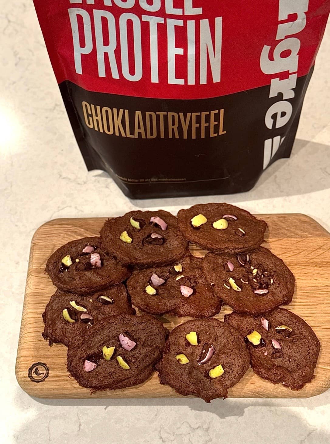 Påskcookies med protein vassle chokladtryffel
