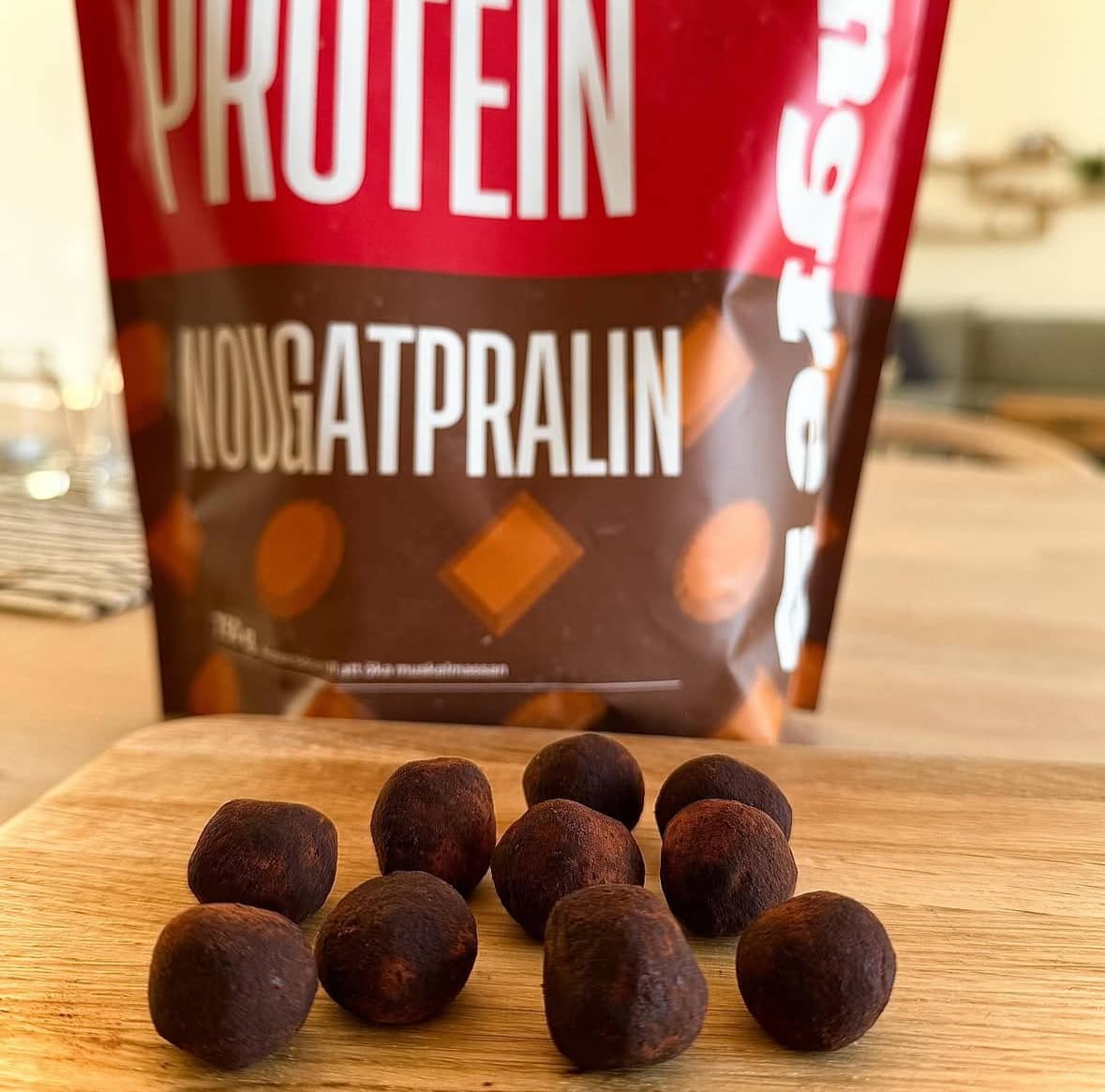 Proteinbollar med nougatpralin