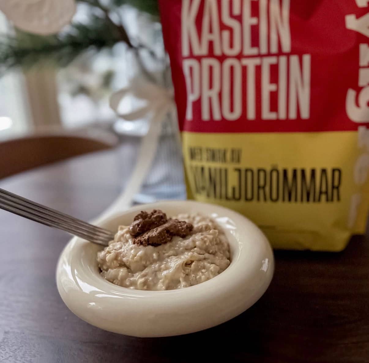 Proteinrik overnight oats semla kasein vaniljdrömmar