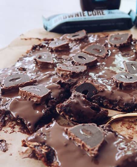 Proteinrik Kladdkaka med Hasselnötskräm