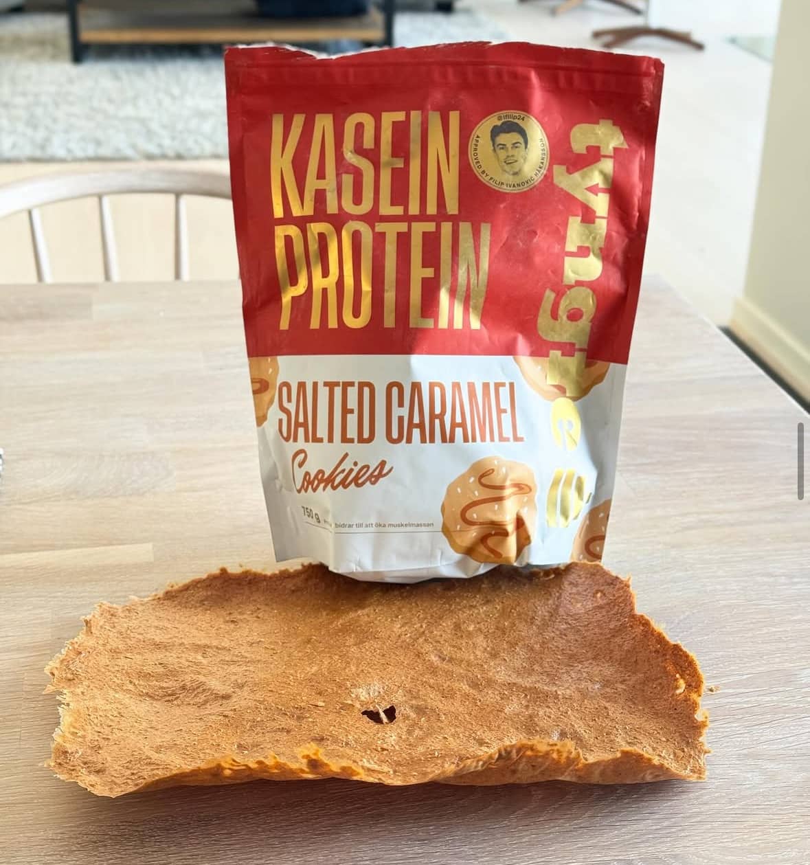 Proteinknäcke med salt karamell kasein salted caramel cookies