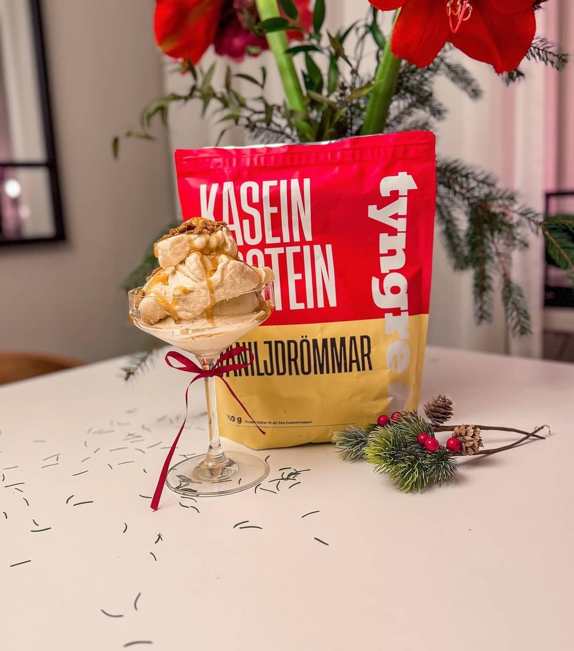 Proteinrik pepparkaksglass