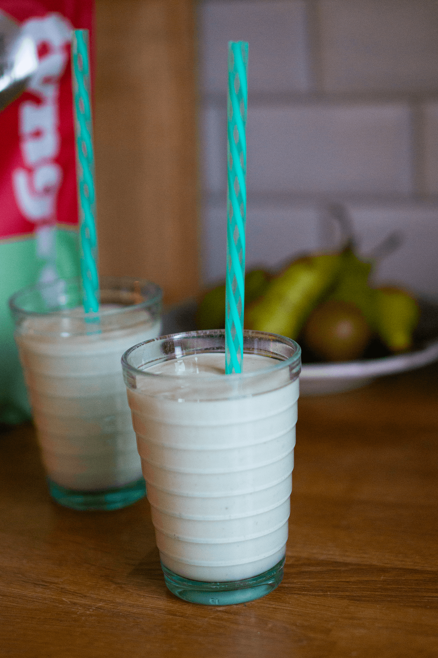 Proteinrik päronsmoothie kasein päronglass