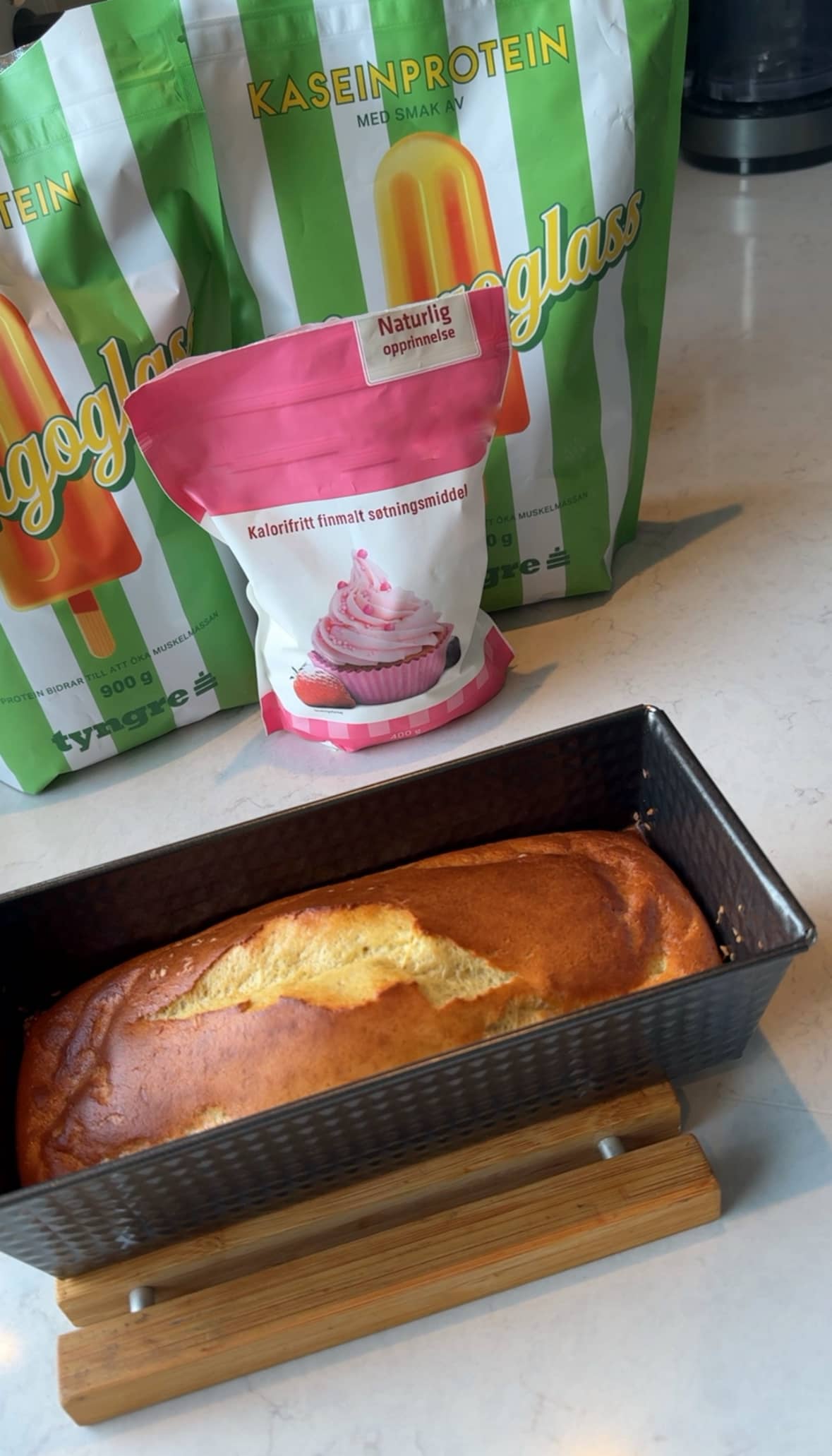 Proteinrik mango- och banankaka vassle mangoglass