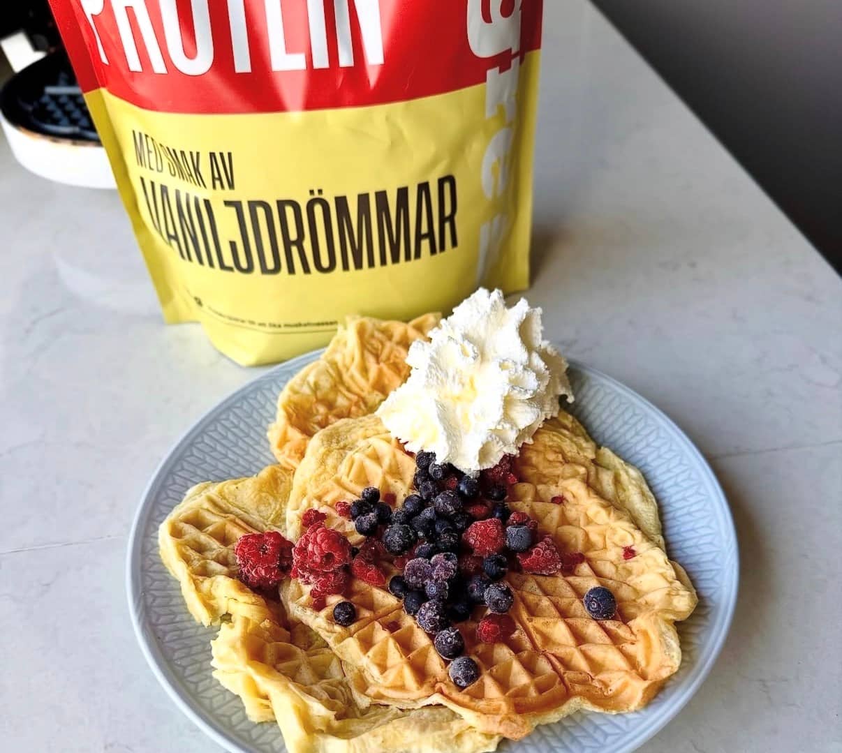 Proteinvåfflor med vaniljkasein kasein vaniljdrömmar