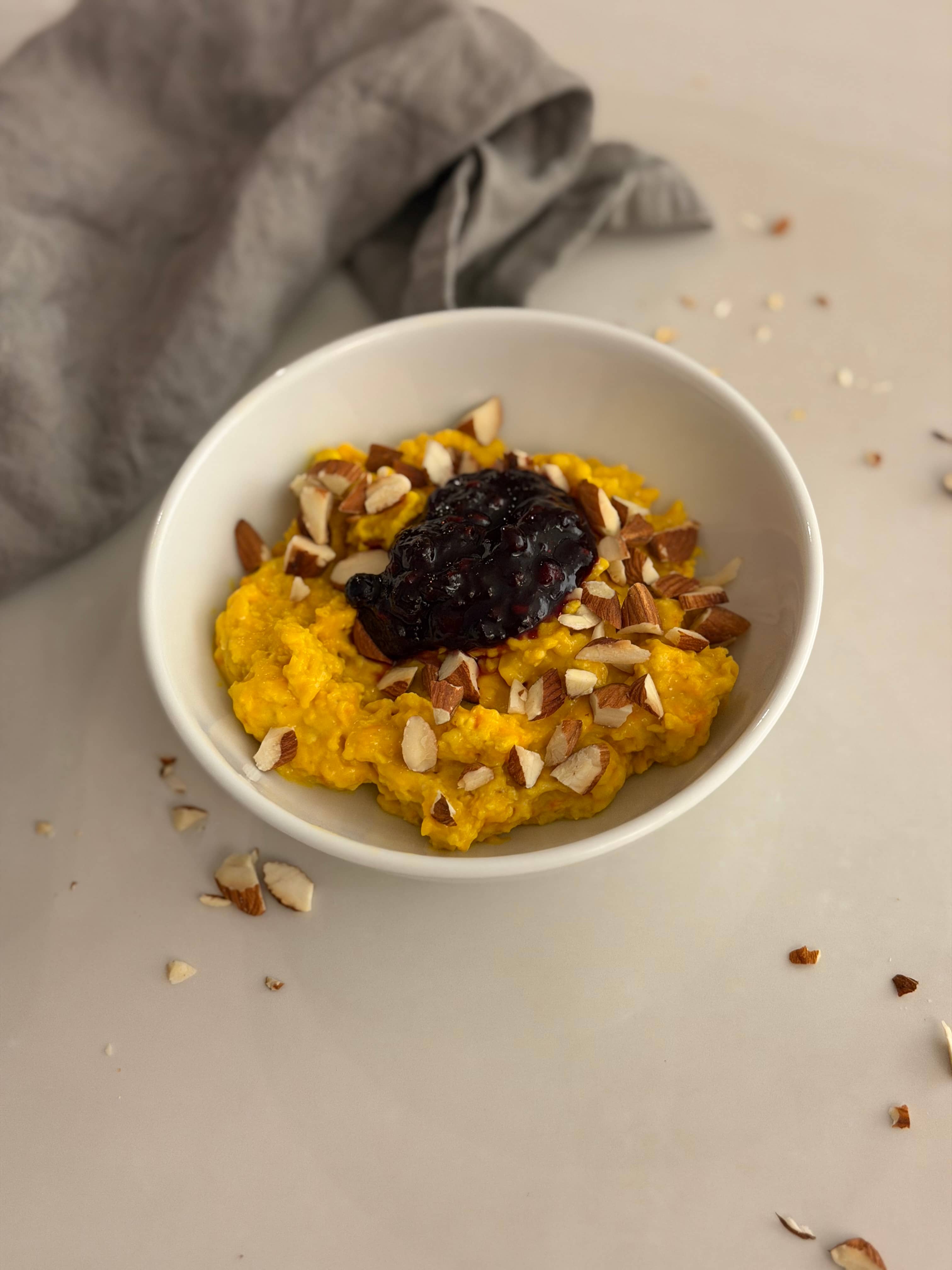 Proteinrik overnight oats saffran kasein vaniljdrömmar
