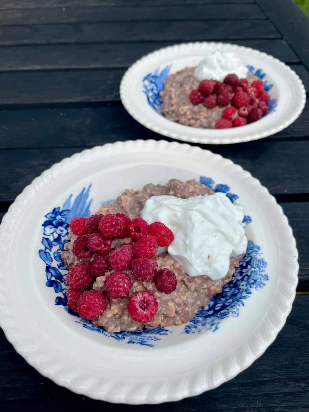 Proteinrik overnight oats med choklad creamy rich chocolate