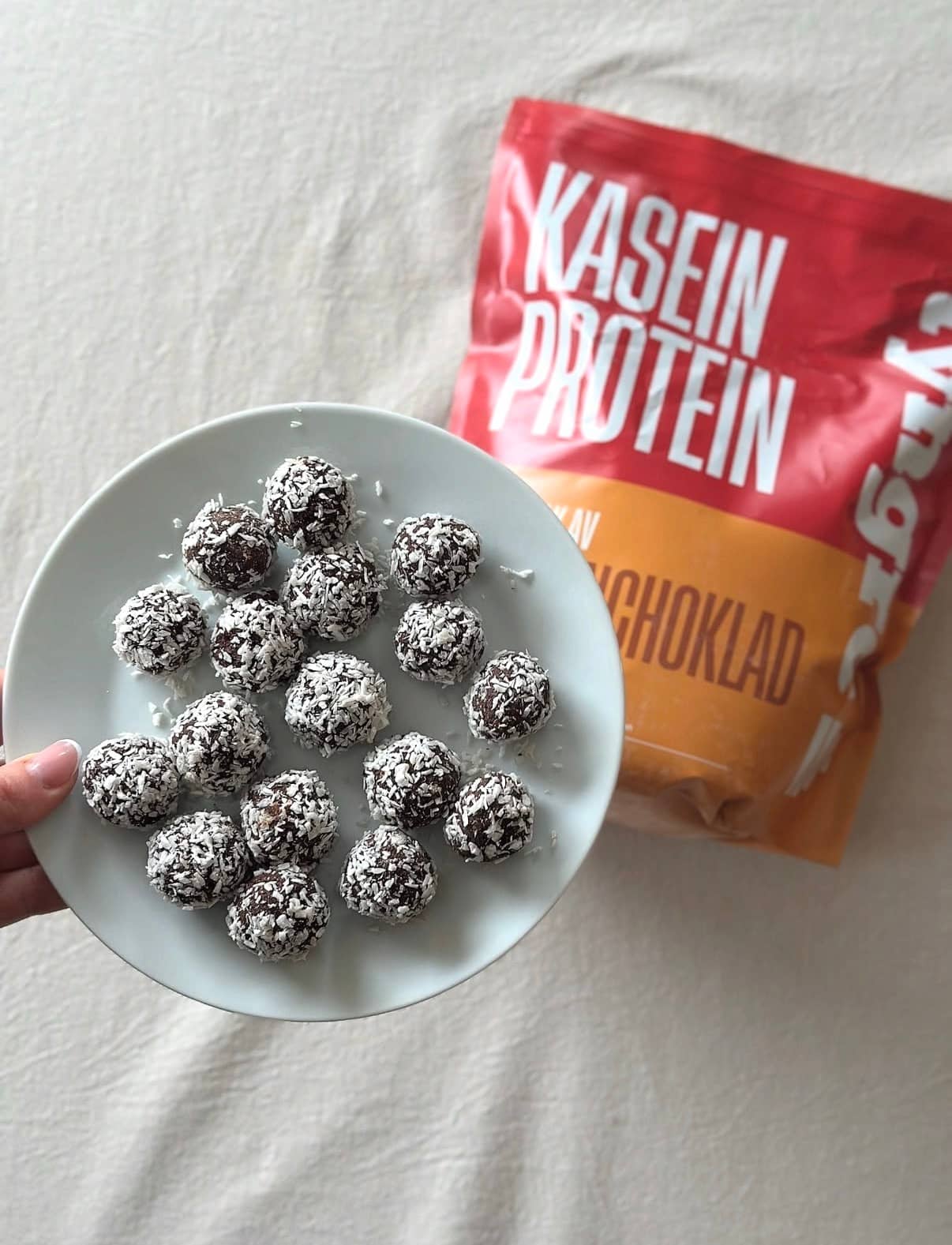 Proteinbollar med apelsinchoklad kasein apelsinchoklad