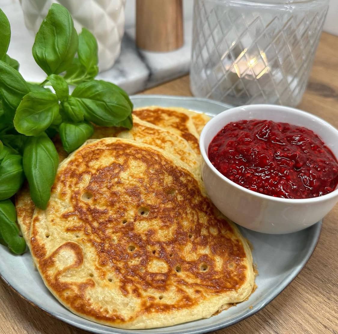 Proteinrika vaniljpannkakor