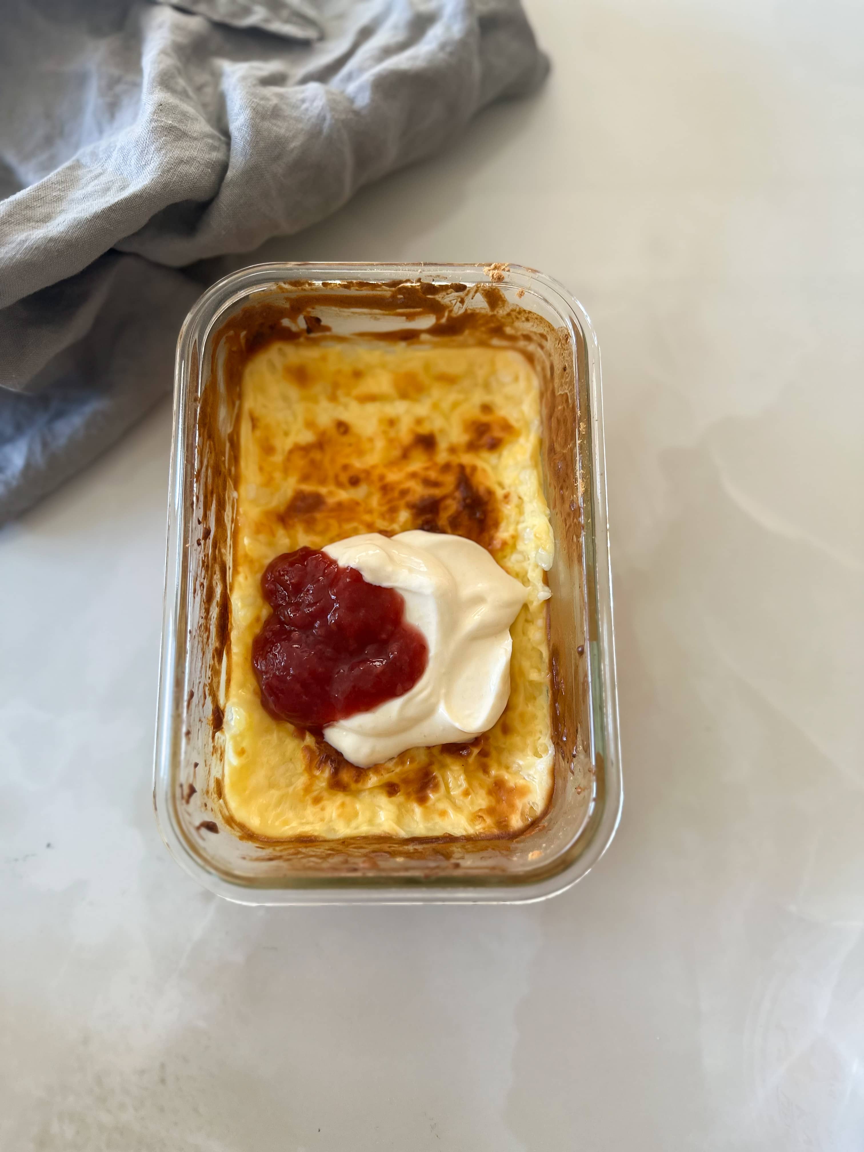 Proteinrik ostkaka med keso kasein vaniljdrömmar