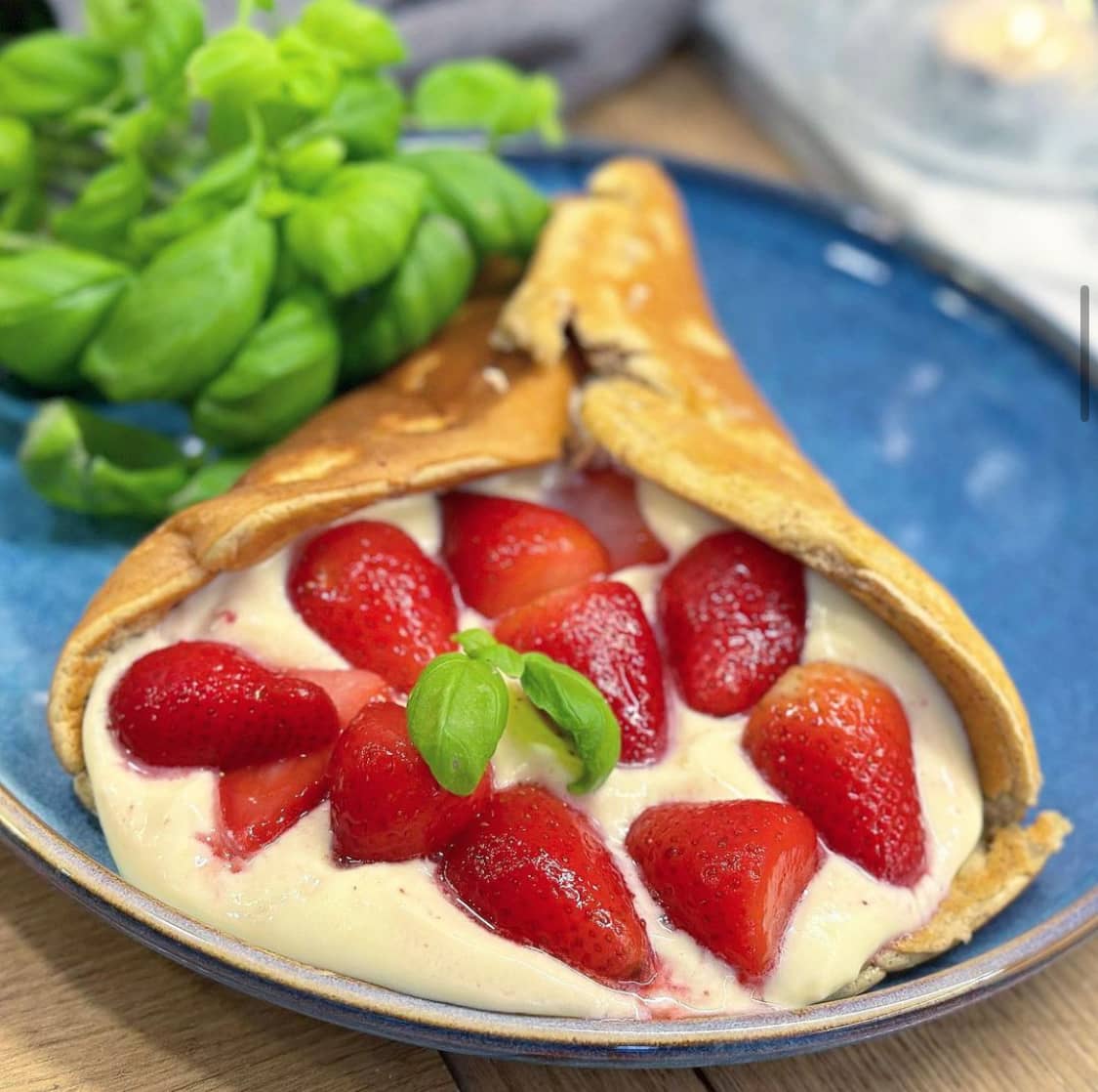 Bananpannkaka med vaniljfyllning