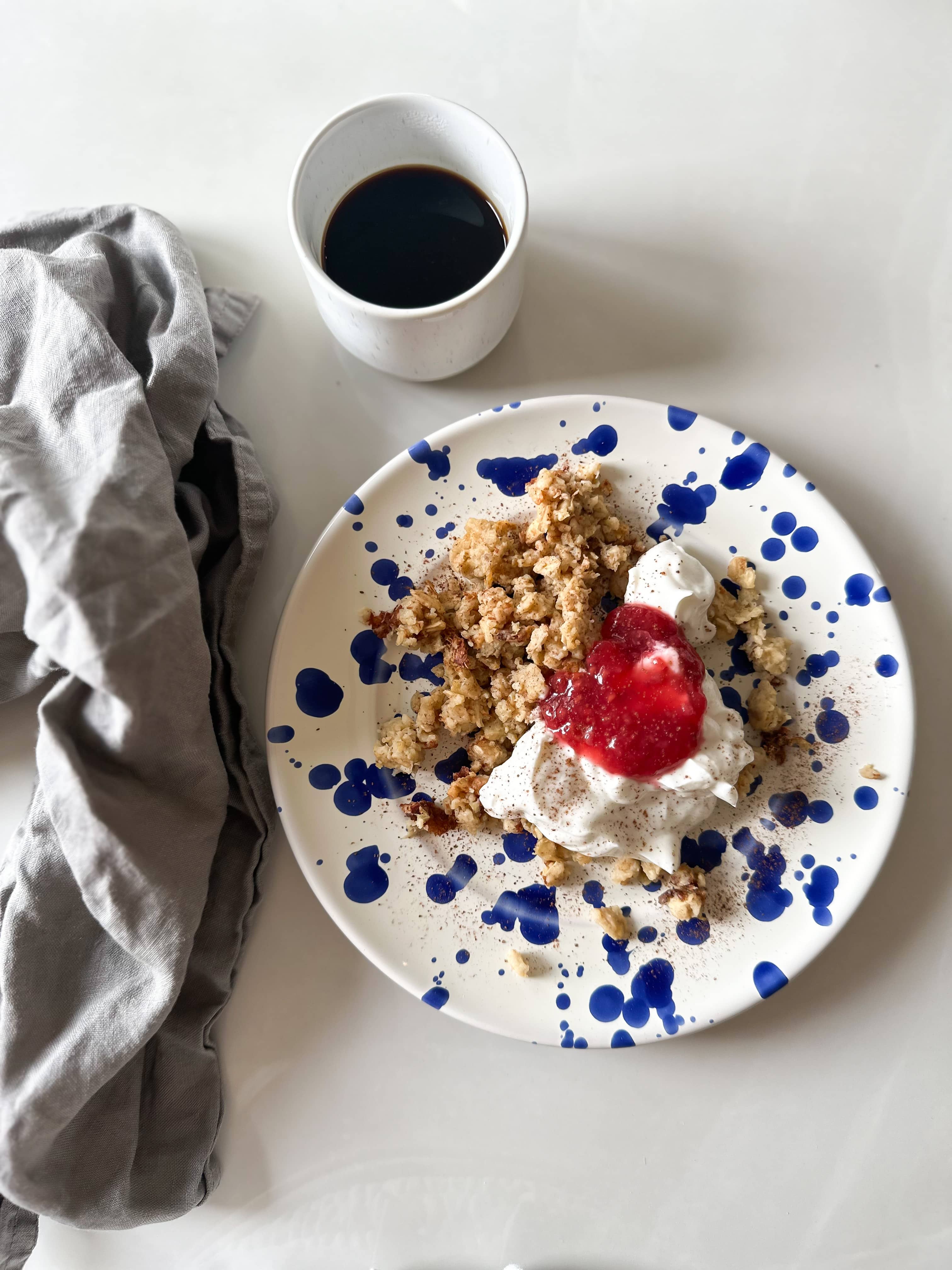 Proteinrik scrambled oats med vaniljkvarg