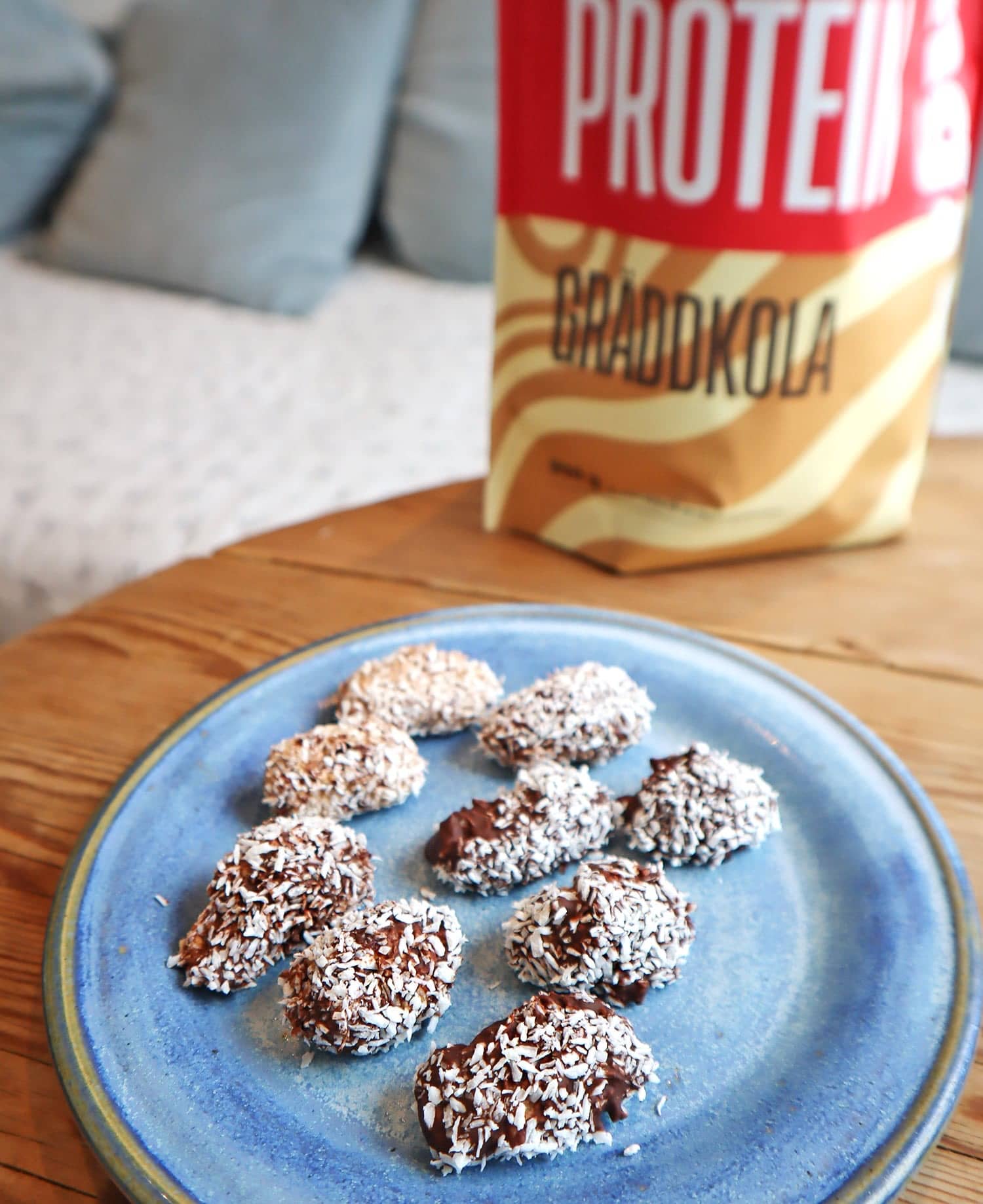 Proteinrik kokos- och chokladkola