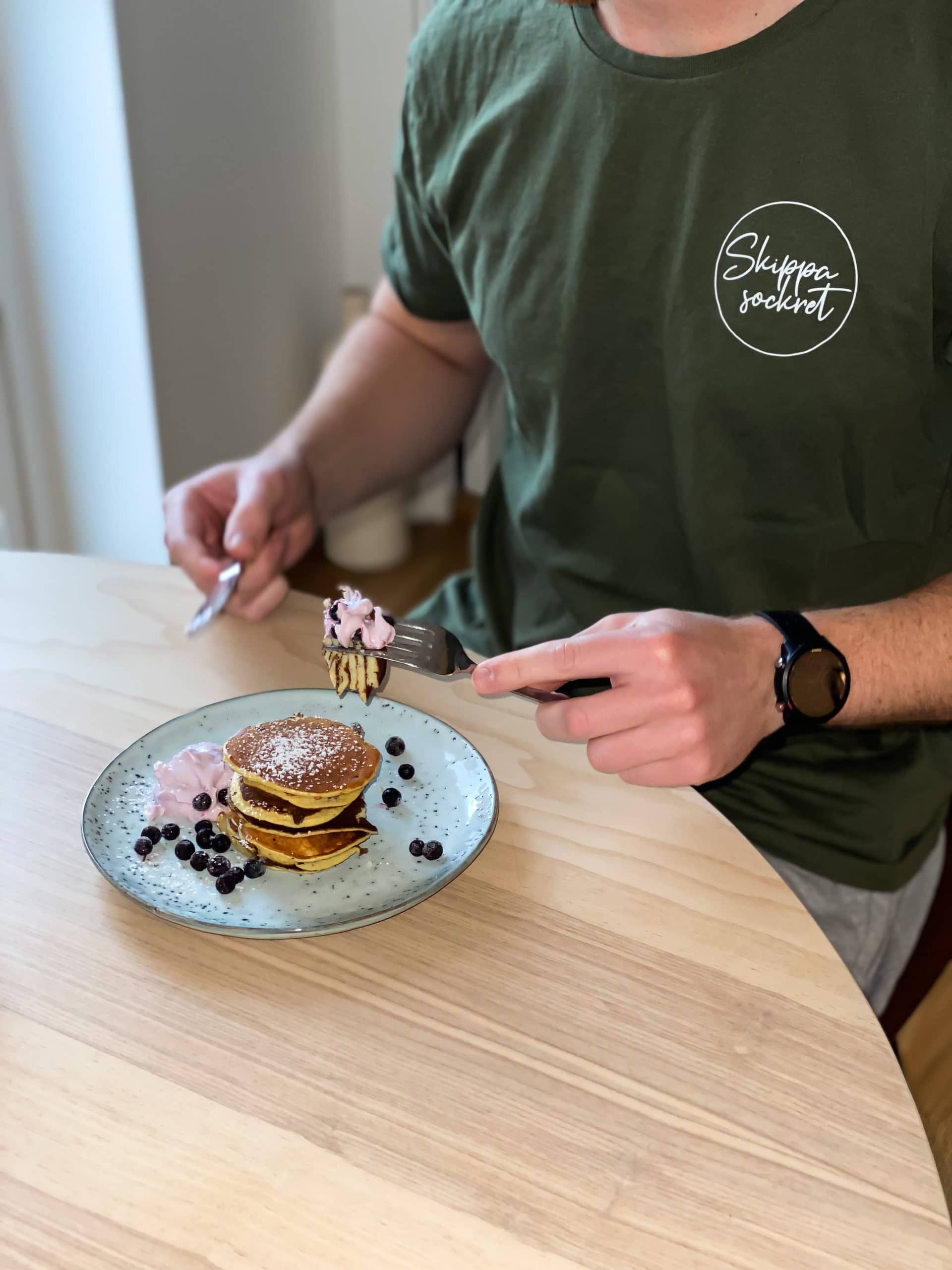 Vanilj- och bananpannkakor