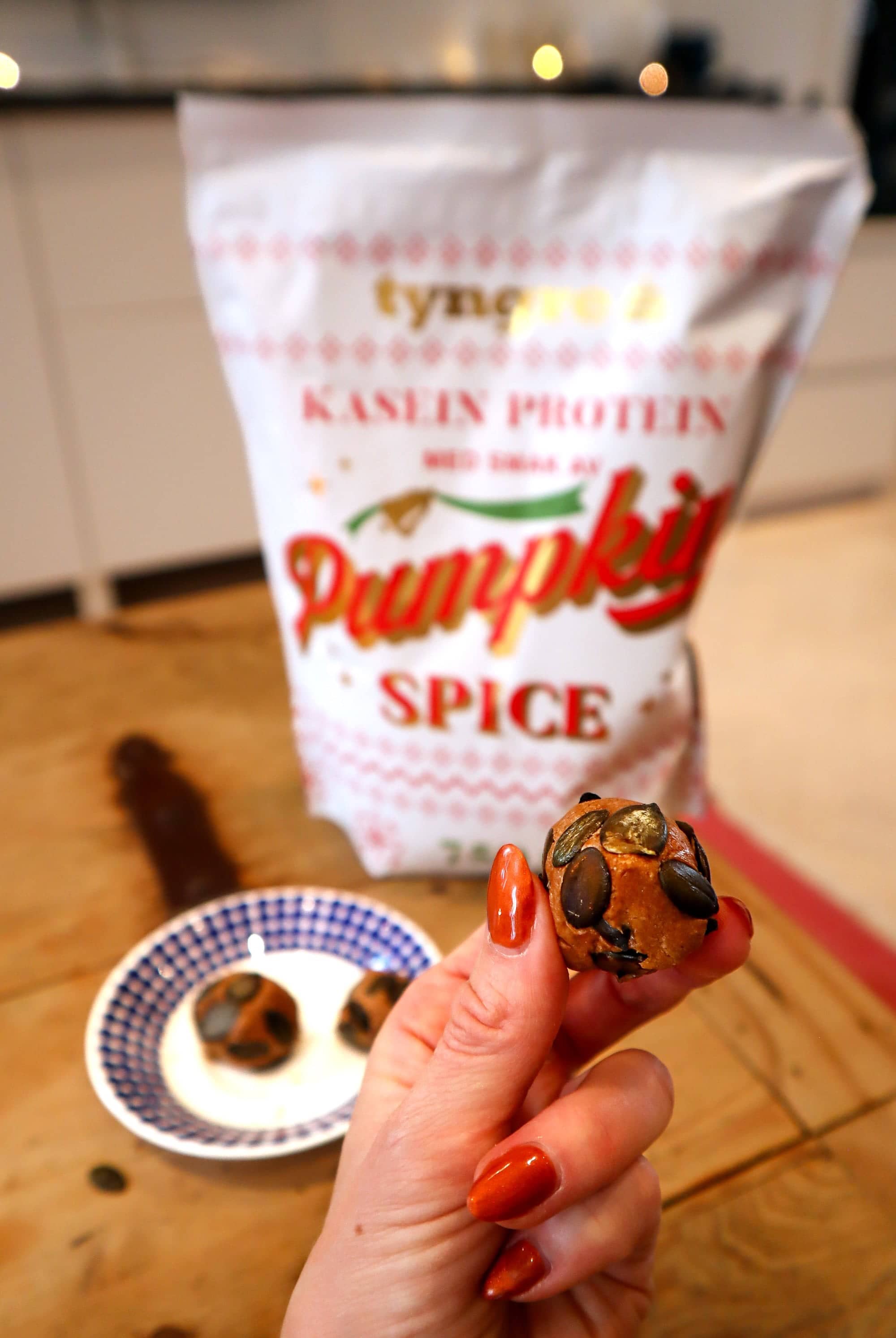 Proteinbollar med smak av pumpkin spice