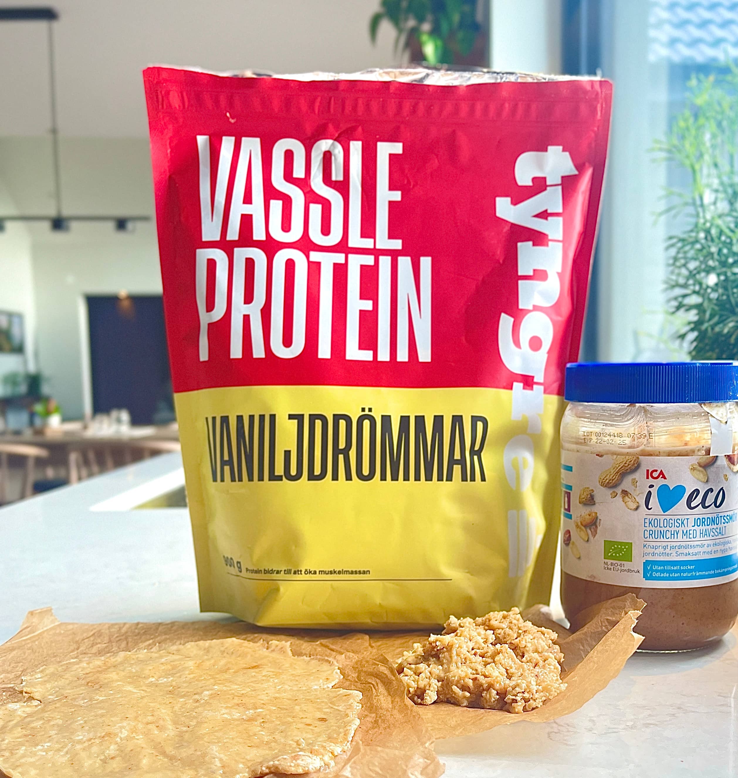 Proteinrik knäck med vaniljsmak