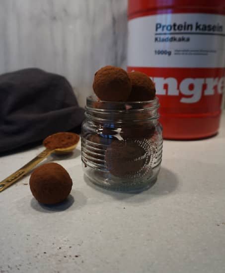 Proteinrik minttryffel med kakao