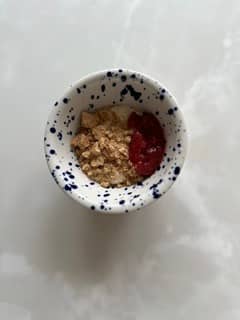 Proteinrik overnight oats halloncheesecake