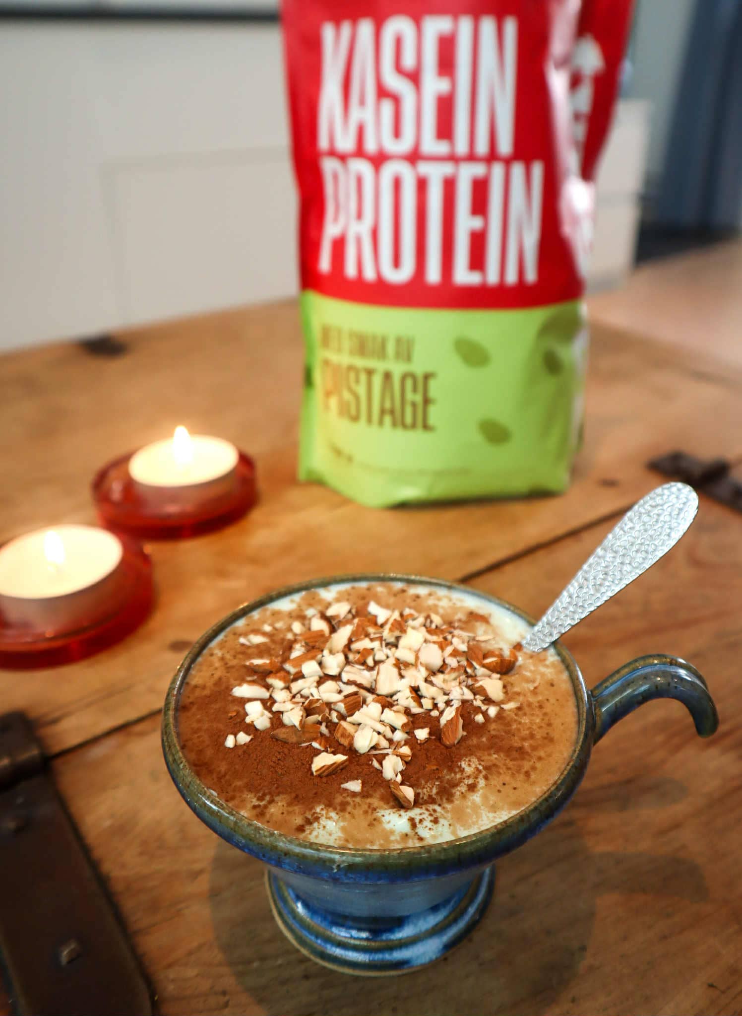 Proteinpudding med smak av pistage kasein pistage