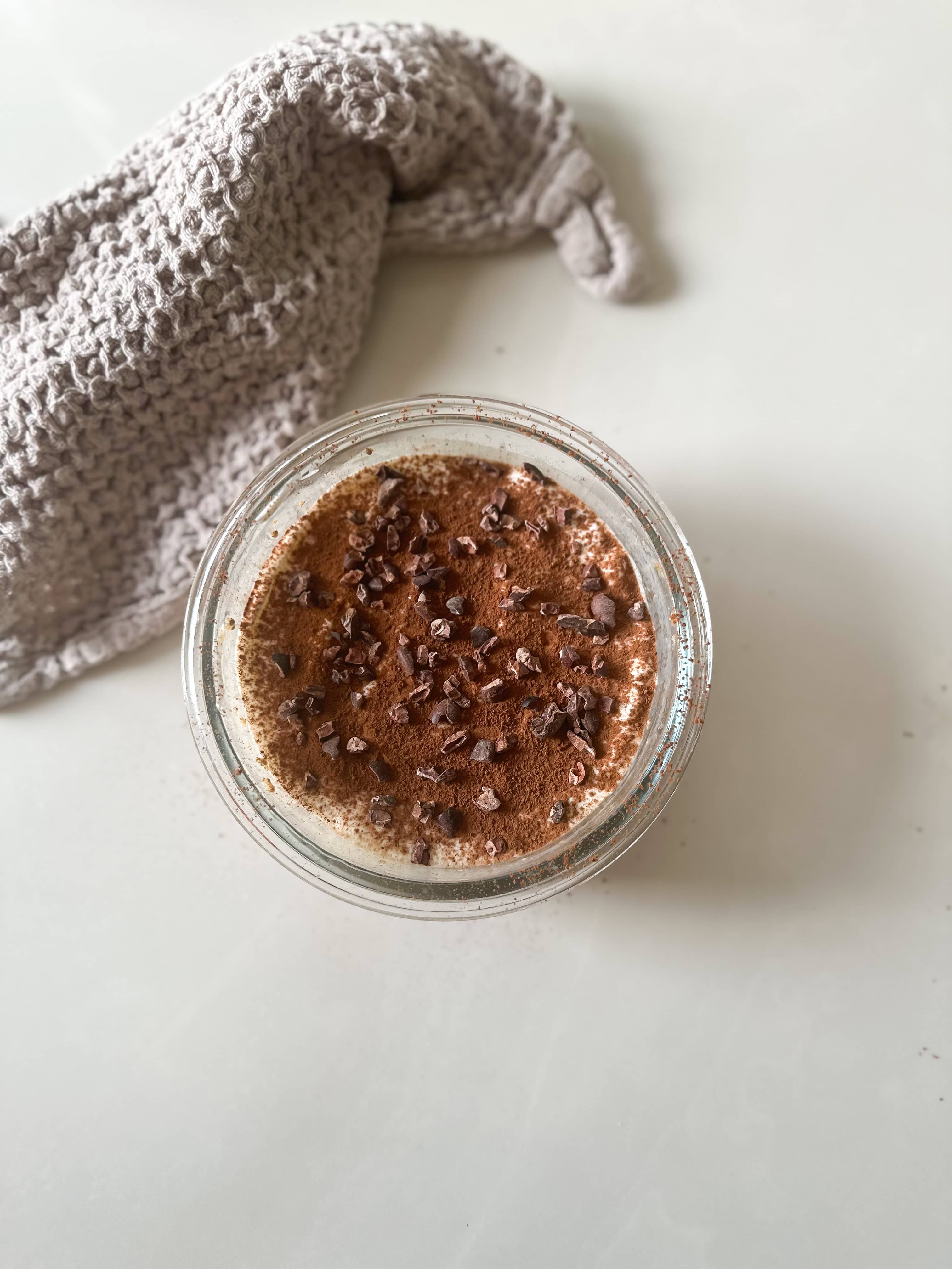Proteinrik overnight oats tiramisu