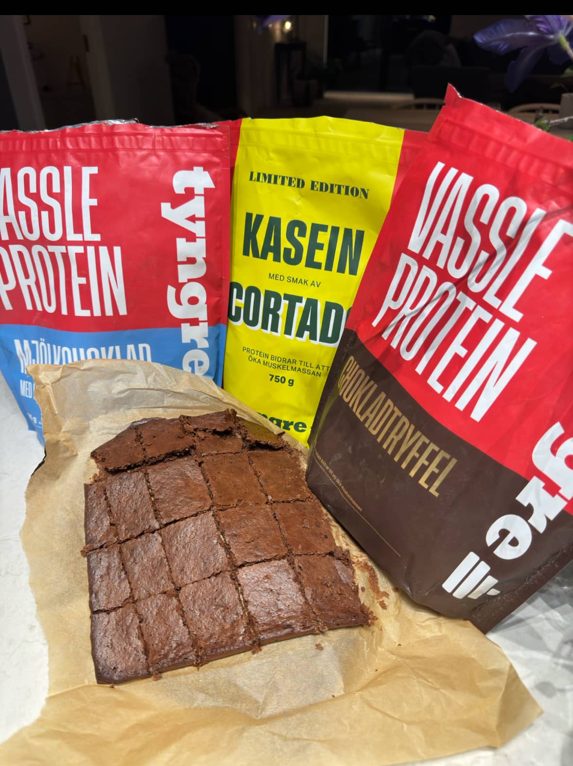 Glutenfri proteinbrownie