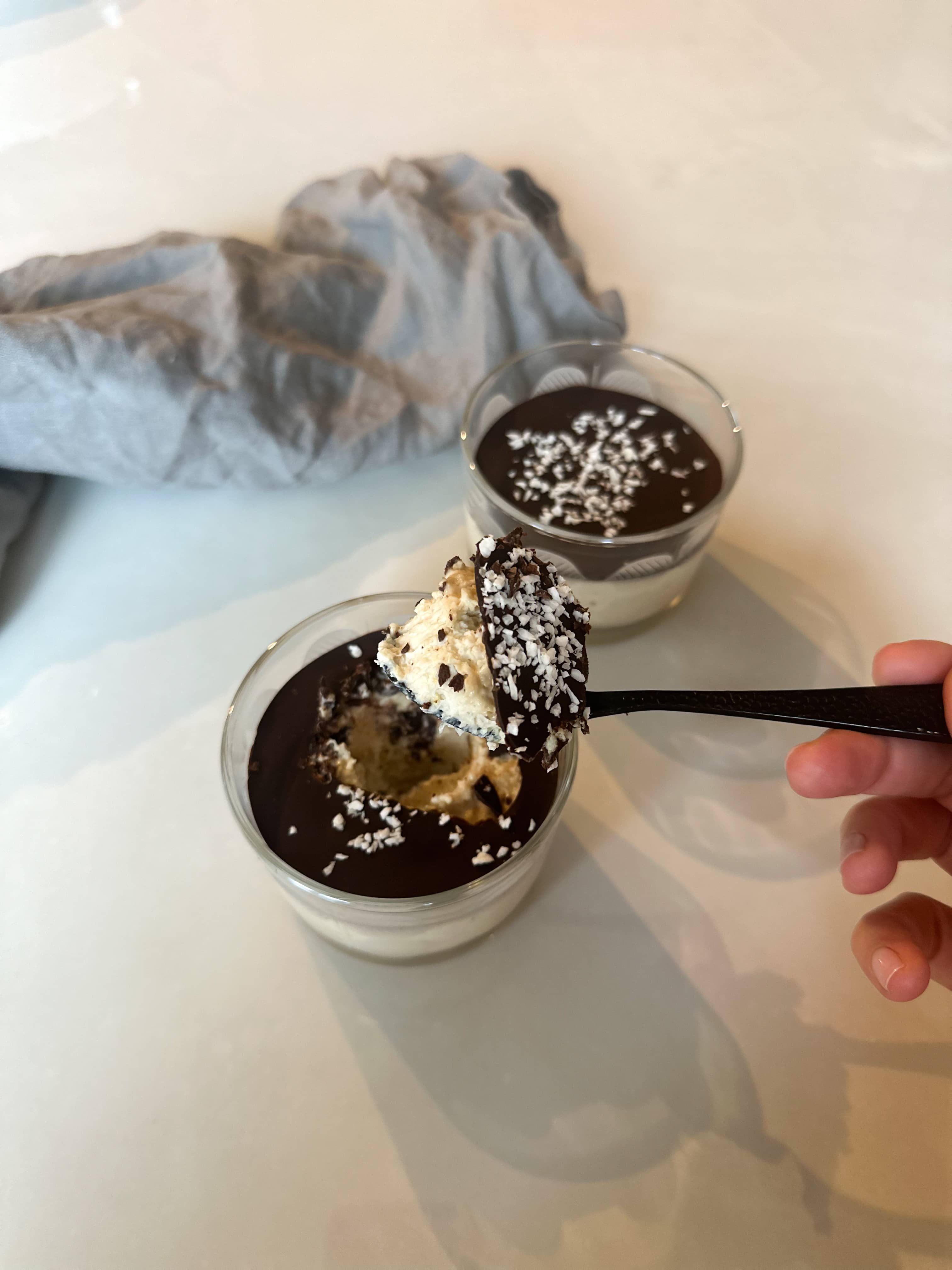 Overnight oats med kokos- och choklad kasein vaniljdrömmar 