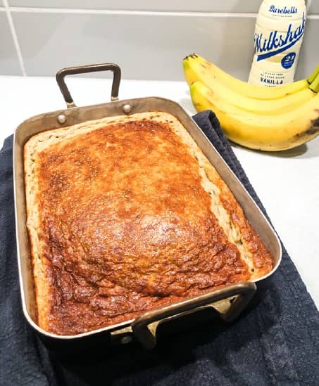 Proteinrik bananpannkaka i ugn