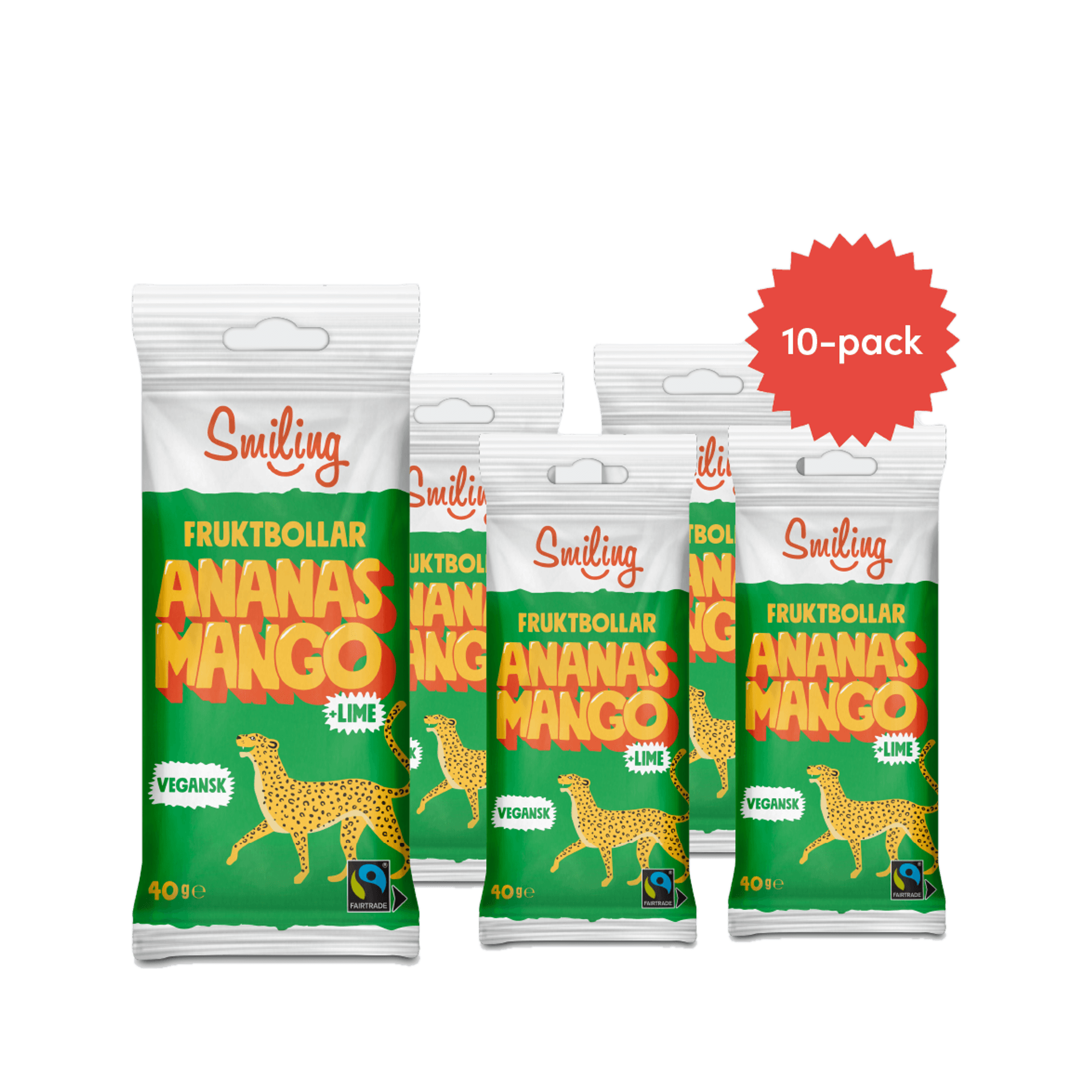 Bildnummer 1 av Smiling Fruktbollar Ananas/Mango/Lime 10-pack