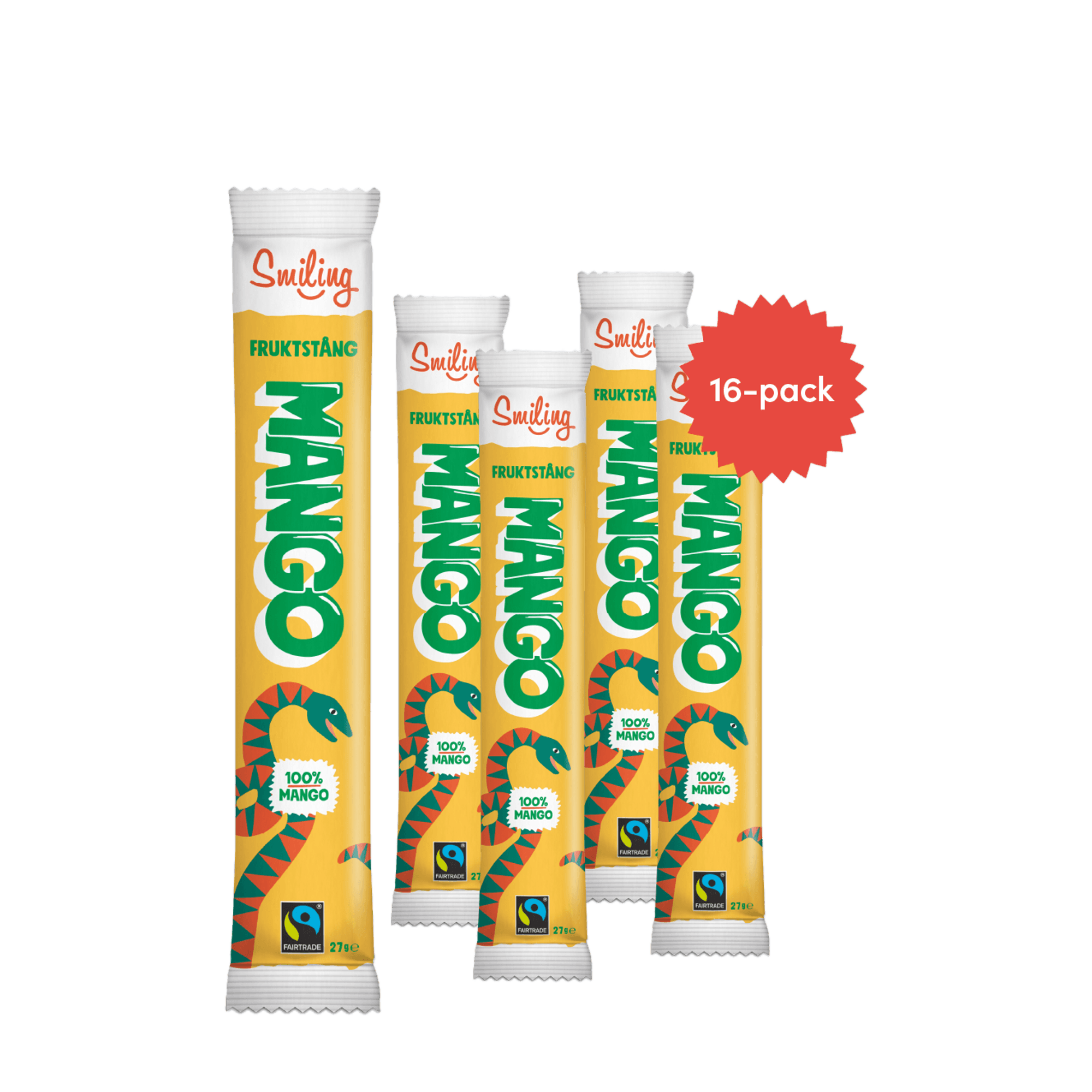 Bildnummer 1 av Smiling Fruktstång Mango 16-pack