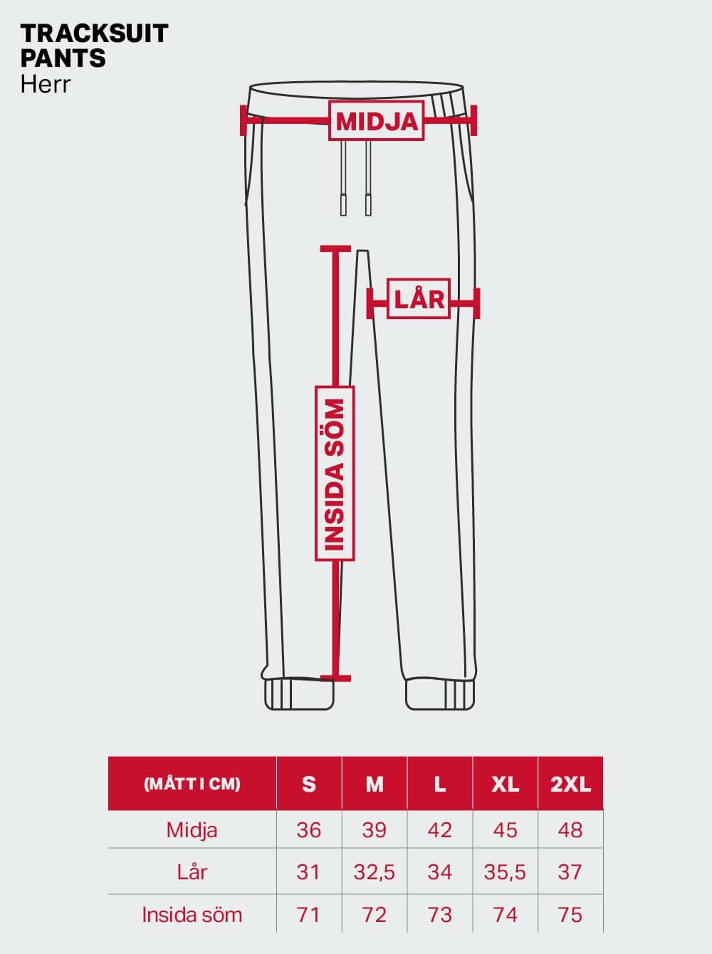 Bildnummer 4 av Tracksuit Pants Mens Red