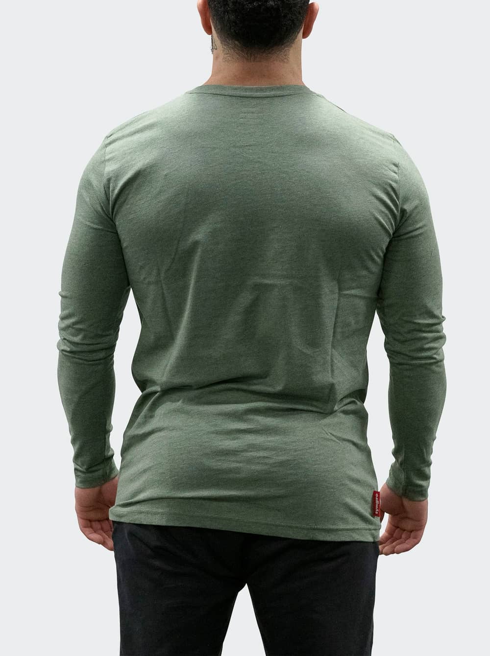 Bildnummer 3 av T-Shirt Long Sleeve Mens Green Melange