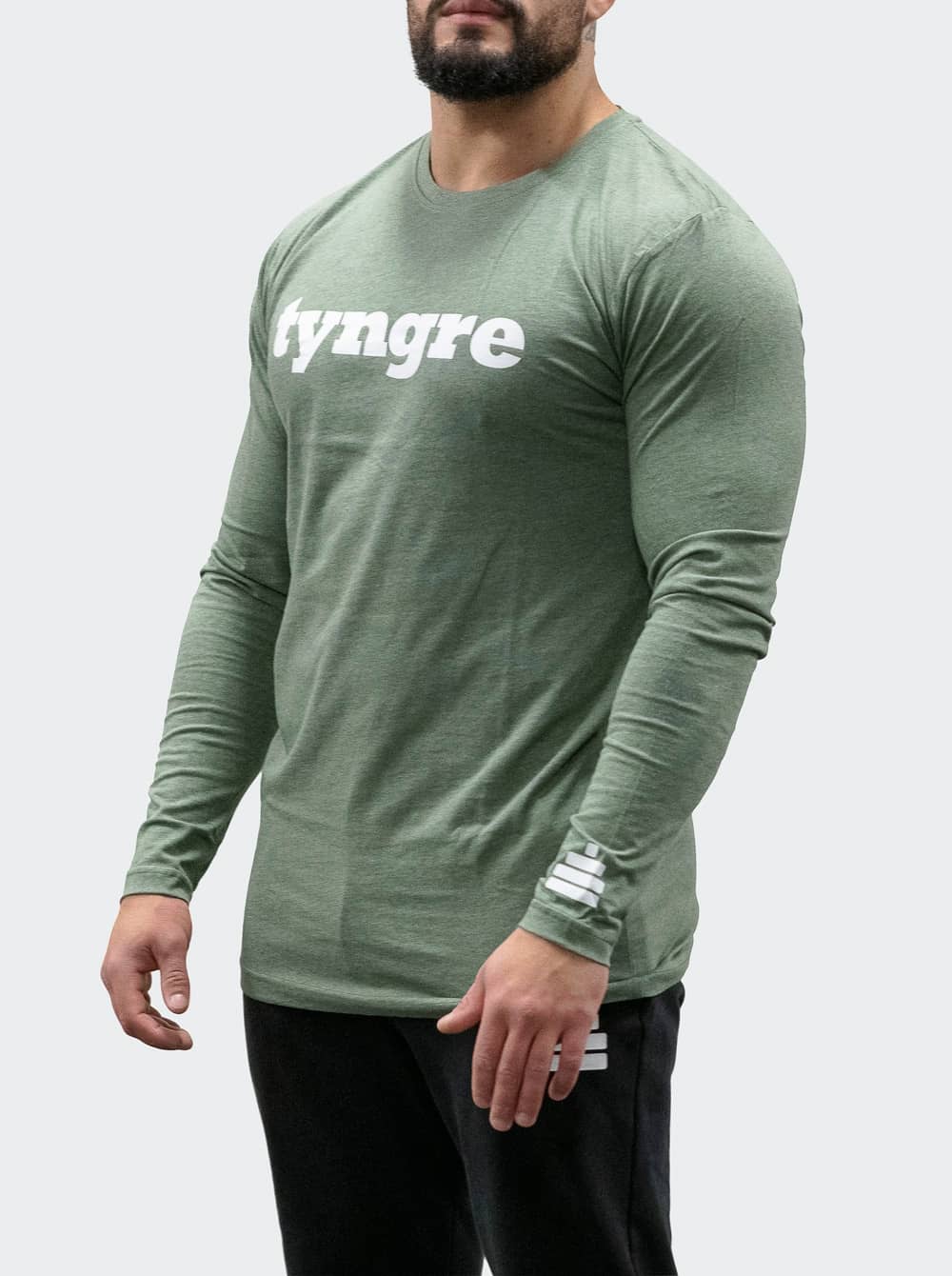 Bildnummer 2 av T-Shirt Long Sleeve Mens Green Melange