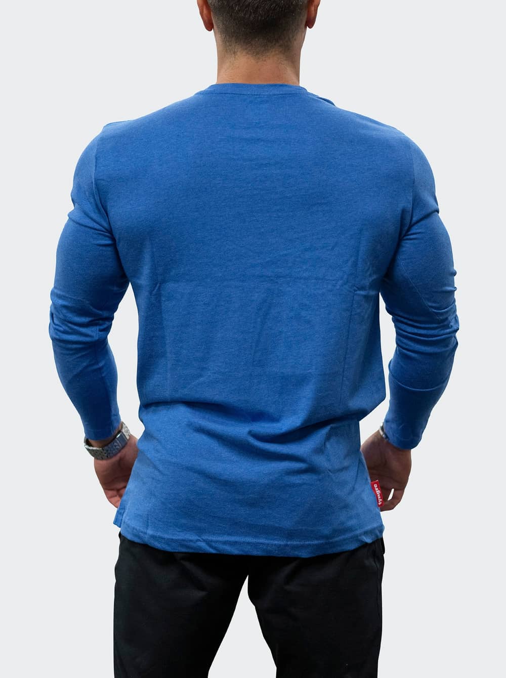 Bildnummer 3 av T-Shirt Long Sleeve Mens Deep Blue Melange