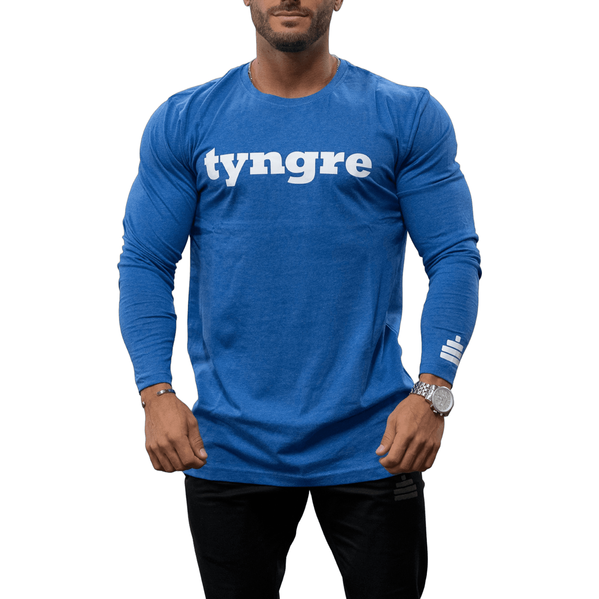 Bildnummer 1 av T-Shirt Long Sleeve Mens Deep Blue Melange